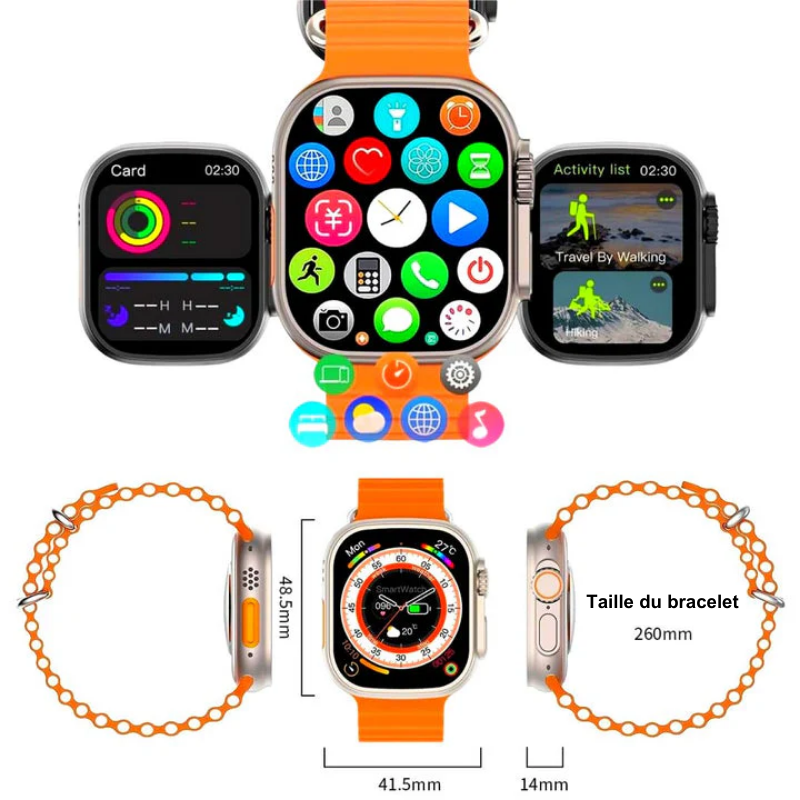 Smartwatch X9 Ultra avec 3 bracelets cadeaux